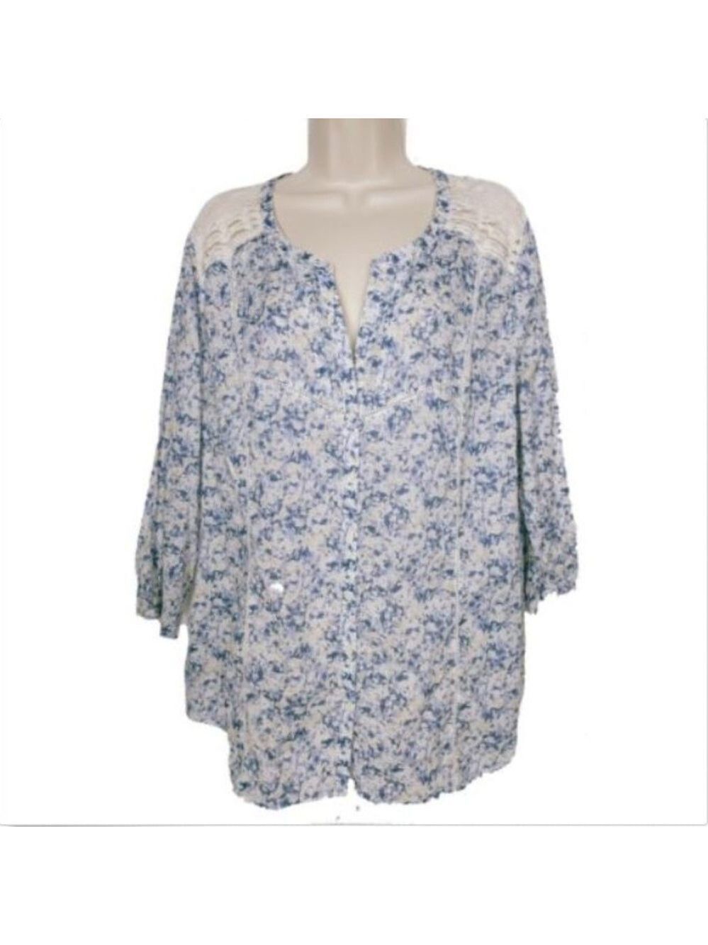 Eddie Bauer Women's Floral Button Down Shirt XXL